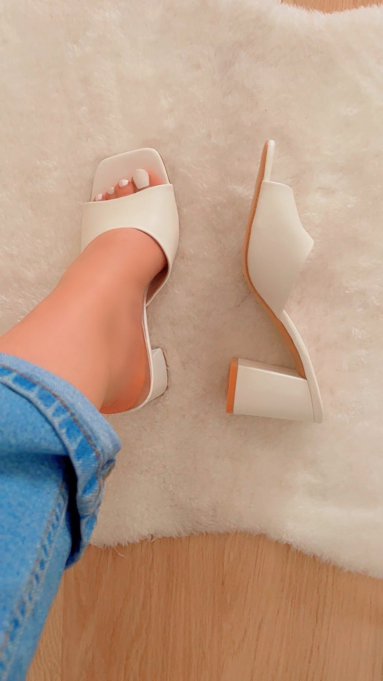 Mules blanches SARAH